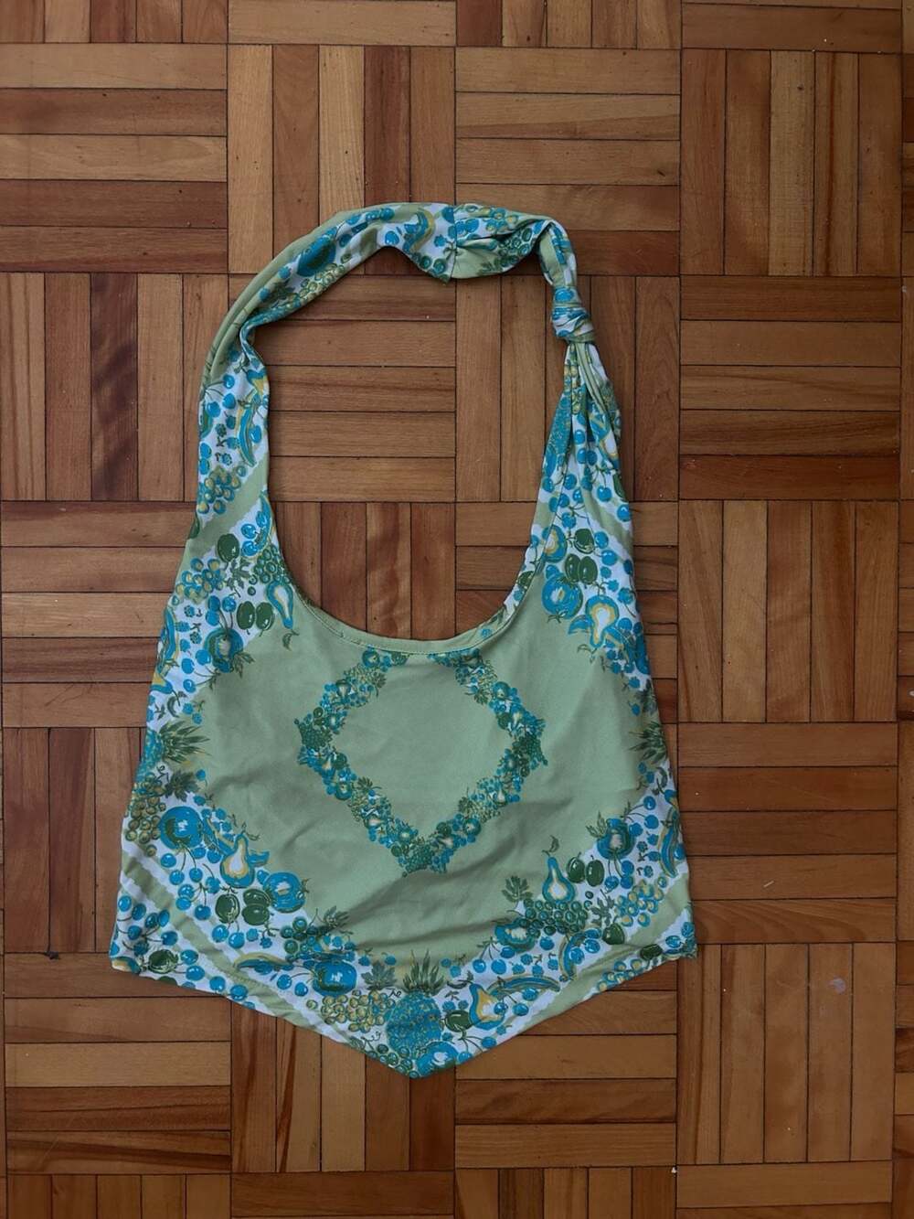 Urban Outfitters Green Fruit Pattern Halter Top